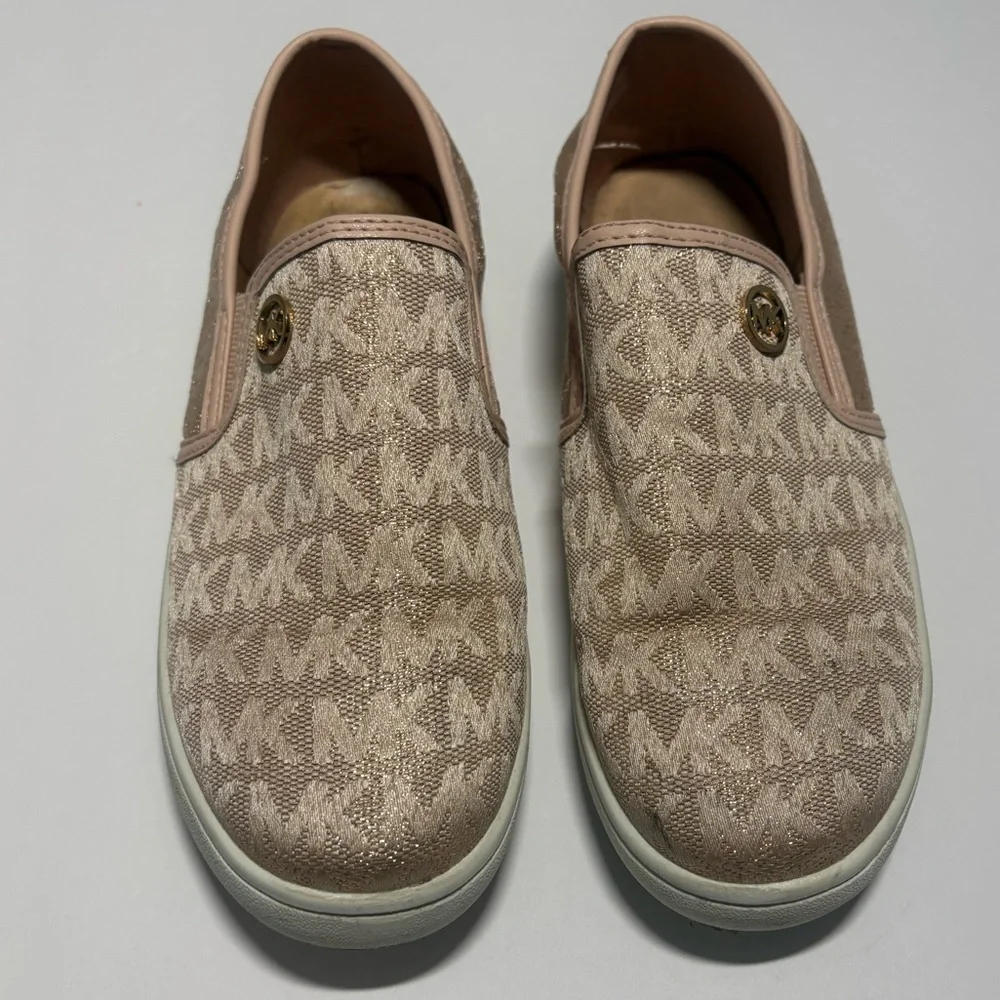 Michael Kors‎ Pink and Cream Logo Slip-Ons